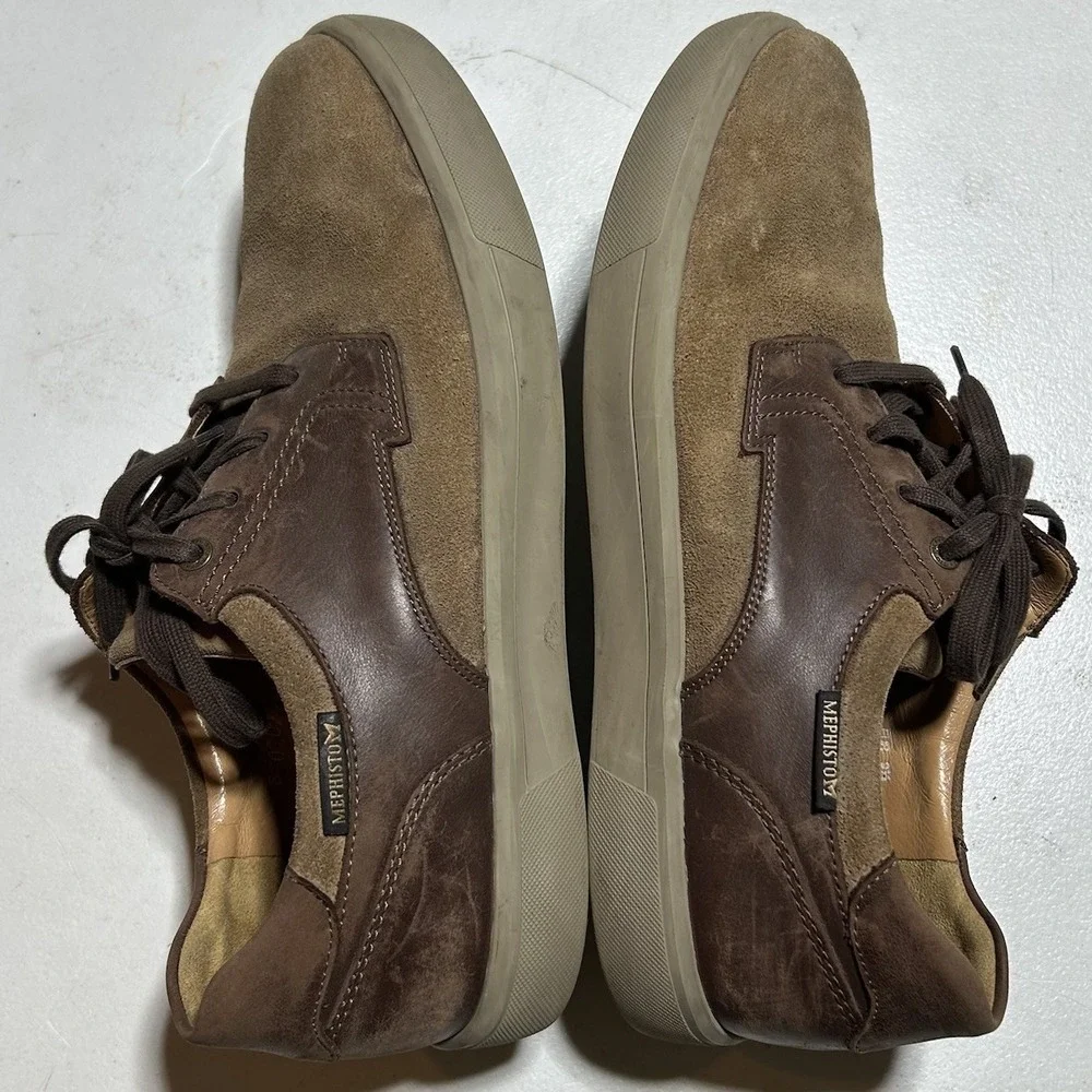 Mephisto Mens Callisto Leather Suede Brown Casual Lace Up Sneaker Shoe Size 10‎